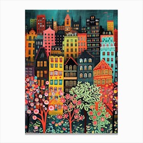 Kitsch Colourful Cityscape Patterns 2 Canvas Print