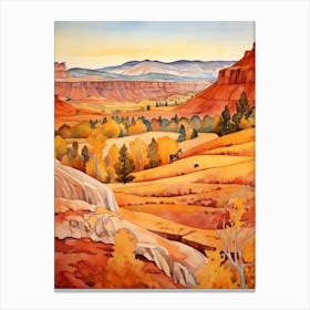 Autumn National Park Painting Bryce Canyon National Park Utah Usa 1 Canvas Print