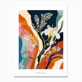 Colourful Flower Illustration Poster Gypsophila 7 Canvas Print