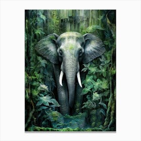 Elephant In The Jungle animal Canvas Print
