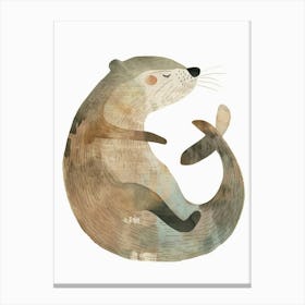 Charming Nursery Kids Animals Otter 4 Canvas Print