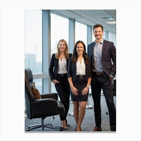 Corporate Portrait Photography Session Capturing A Confident Modern Ceo And Team Smiling Engaged (4) Canvas Print