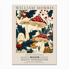 William Morris Prints Mushrooms Drawing Christmas Gift Winter Vintage Canvas Print