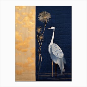 Crane And Dandelion Canvas Print