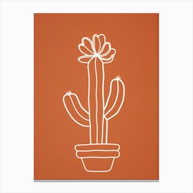 Cactus Line Drawing Gymnocalycium Cactus 1 Canvas Print
