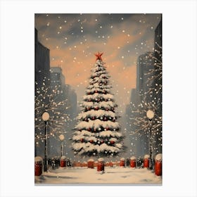 Christmas Tree In The City Canvas Print