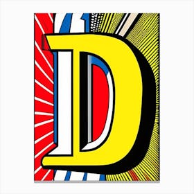 D, Letter, Alphabet Comic 2 Canvas Print