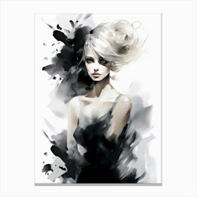 Black And White Painting of a woman Canvas Print