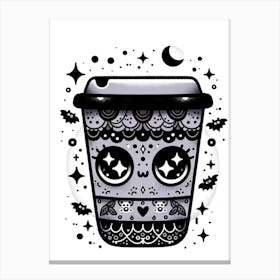 Day Of The Dead Coffee Cup Canvas Print