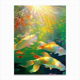 Benigoi Koi 1, Fish Monet Style Classic Painting Canvas Print