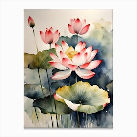 Lotus Painting Canvas Print