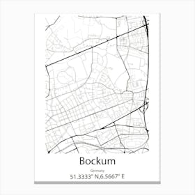 Bockum,Germany Minimalist Map Canvas Print