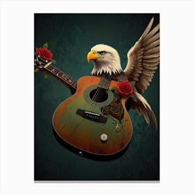 Eagle With Guitar Canvas Print