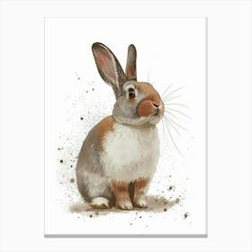 Netherland Dwarf Rabbit Nursery Illustration 2 Canvas Print