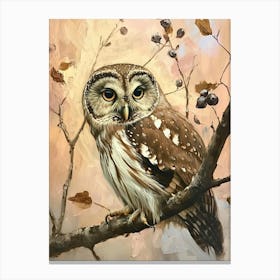 Boreal Owl Painting 1 Canvas Print