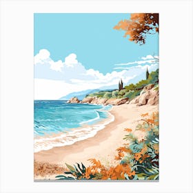 Elafonisi Beach, Crete, Greece, Matisse And Rousseau Style 2 Canvas Print