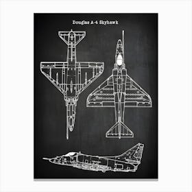 A 4 Skyhawk Airplane Aircraft Decor Plane Decor Airplane Art Airplane Print Airplane Blueprint Airplane Art Vaa41 Canvas Print