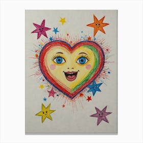 Heart With Stars 1 Canvas Print