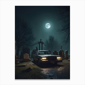 Graveyard 90s Horror Game (13) Canvas Print