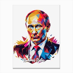 Vladimir Putin 03 Portrait WPAP Pop Art Canvas Print