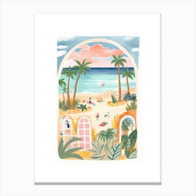Window Beach Watercolour Canvas Print