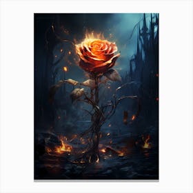 Flaming Rose Canvas Print