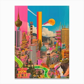 Sweden   Retro Collage Style 3 Canvas Print