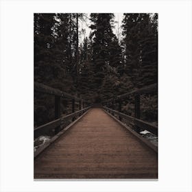 Wooden Bridge In Forest Canvas Print