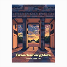 Brandenburg Gate Sunset Travel Art Canvas Print