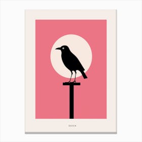 Minimalist Raven 2 Bird Poster Canvas Print