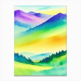 Watercolor Of Mountains 3 Canvas Print