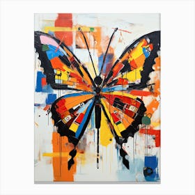 Butterfly yellow in Basquiat's Style Canvas Print