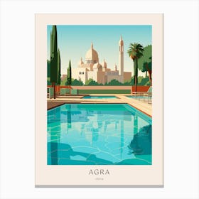 Agra, India 1 Midcentury Modern Pool Poster Canvas Print