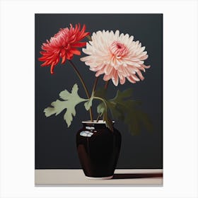 Bouquet Of Chrysanthemum Flowers, Autumn Fall Florals Painting 1 Canvas Print