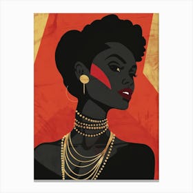 Black Woman With Gold Jewelry Canvas Print
