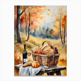 Picnicin in autum Canvas Print