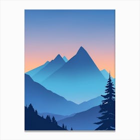 Misty Mountains Vertical Composition In Blue Tone 175 Canvas Print