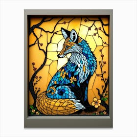 Stained Glass Fox 2 Canvas Print