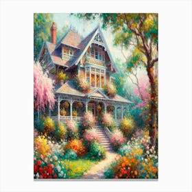 Oil Painting Victorian House Canvas Print