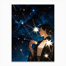 Girl With Stars In Her Hair Canvas Print