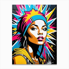 Graffiti Mural Of Beautiful Hip Hop Girl 55 Canvas Print