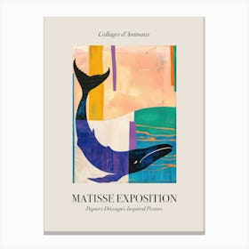Whale 1 Matisse Inspired Exposition Animals Poster Canvas Print