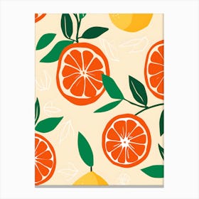 Oranges And Leaves Canvas Print