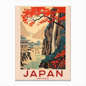 Nachi Falls, Visit Japan Vintage Travel Art 2 Canvas Print