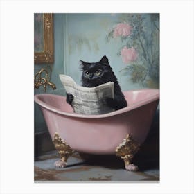 Cat In Bathtub Canvas Print