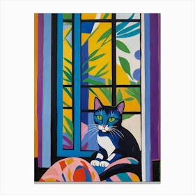 Cat In The Window Style Henri Matisse 4 Canvas Print