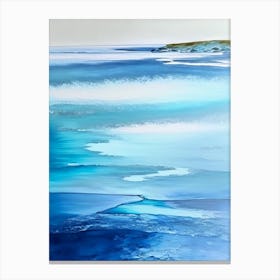Shoreline Waterscape Marble Acrylic Painting 2 Canvas Print