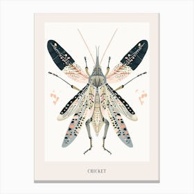 Colourful Insect Illustration Cricket 14 Poster Canvas Print