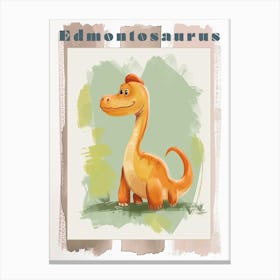 Watercolour Of A Edmontosaurus Dinosaur 2 Poster Canvas Print