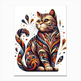 Feline Cat Creative Artwork Illustration 34 Canvas Print